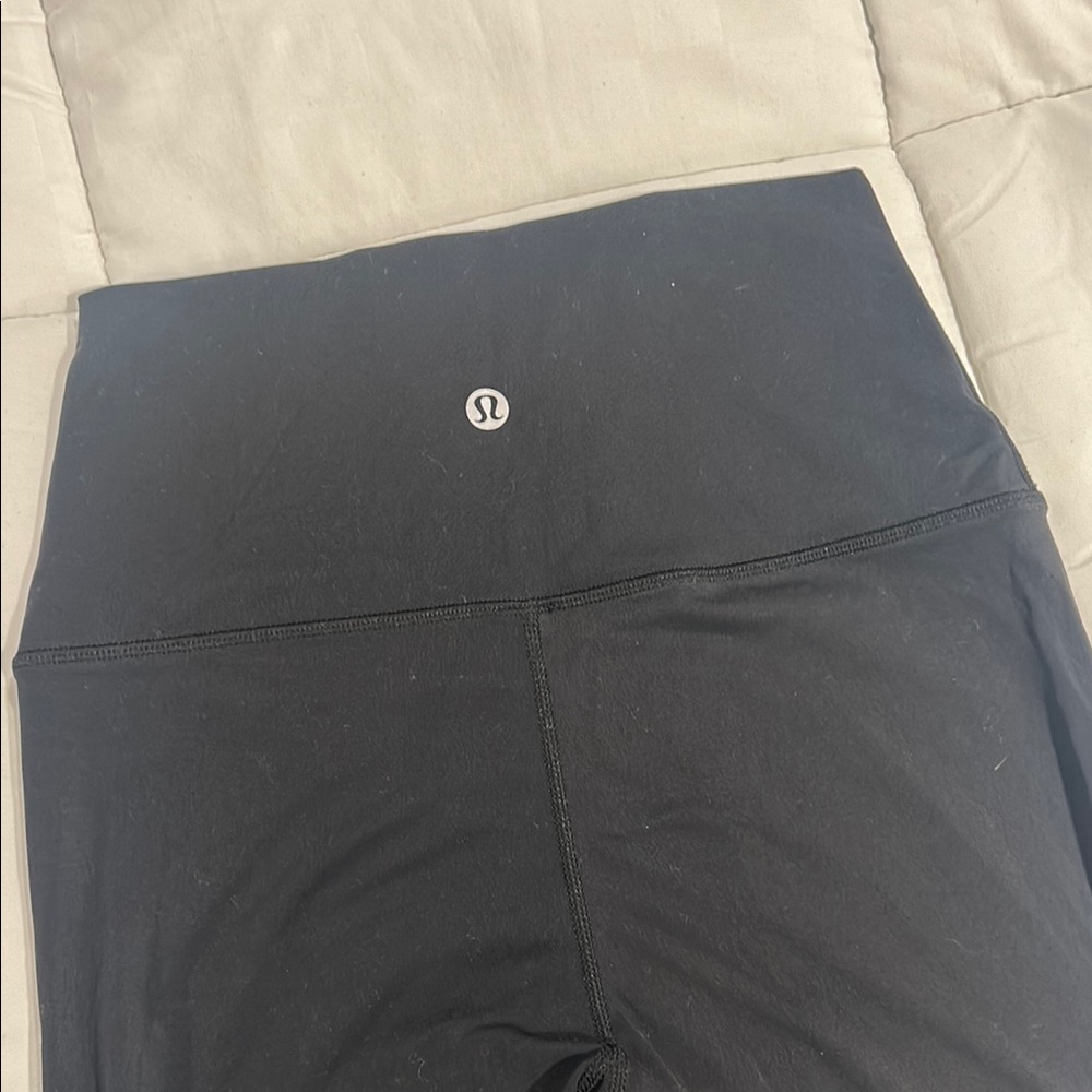 Black High-Rise Leggings with Logo